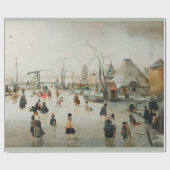 AVERCAMP "ICE SKATEN IN A VILLALAY" GIFT WRAP GESCHENKPAPIER (Flach)