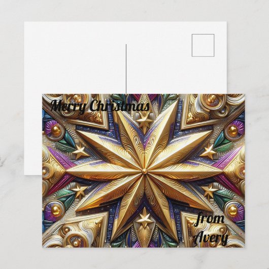 AVERE ~ CHRISTMAS ~ 3D-Sternmuster ~ Postkarte (Vorne/Hinten)