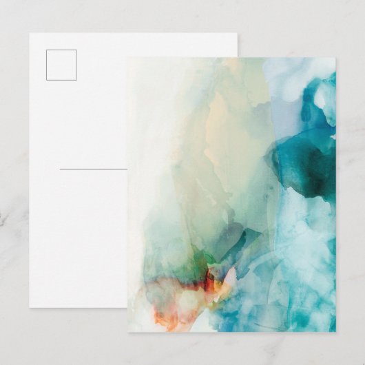 Aversion - Blue Watercolor Postkarte (Vorne/Hinten)