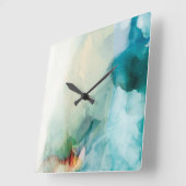 Aversion - Blue Watercolor Quadratische Wanduhr (Winkel)