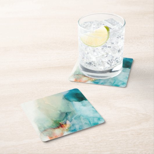 Aversion - Blue Watercolor Rechteckiger Pappuntersetzer (Vor Ort)