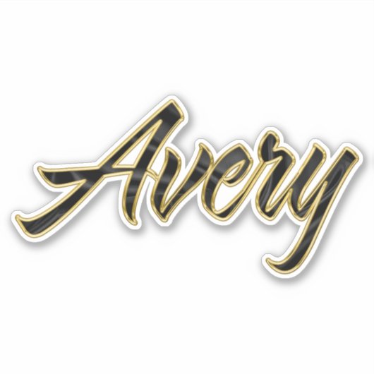 Avery black gold Lettering Aufkleber Sticker (Vorderseite)