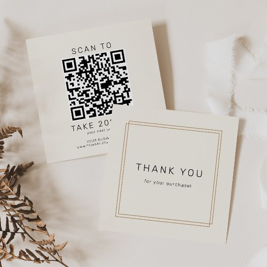 AVERY Chic Gold Black Business QR Code Danke Rabattkarte