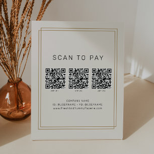 AVERY Chic Gold Black Business QR-Code Scannen zum Sockelschild