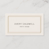 AVERY Chic Gold Black Cream Doppelrahmen-QR-Code Visitenkarte (Vorderseite)