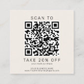AVERY Chic Gold Black Cream Logo QR-Code Danke Rabattkarte (Rückseite)