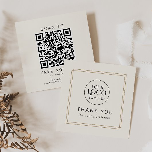 AVERY Chic Gold Black Cream Logo QR-Code Danke Rabattkarte