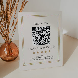 AVERY Chic Gold Black Cream QR-Code Hinterlasse ei Sockelschild