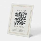 AVERY Chic Gold Schwarz und Creme Bar Menu QR Code Sockelschild (Vorderseite)