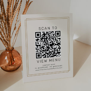 AVERY Chic Gold und Black Restaurant-Menü-QR-Code Sockelschild