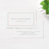 AVERY Coral and Teal Business Gift Certificate (Schreibtisch)
