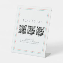 AVERY Coral and Teal Business QR Code Scan To Pay Sockelschild