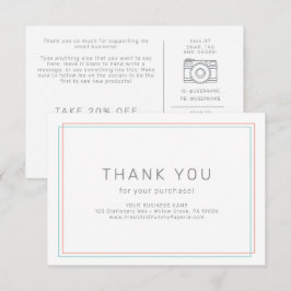 AVERY Coral and Teal Business Thank You Order Begleitkarte