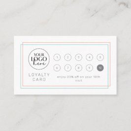 AVERY Coral and Teal Logo Business Reward 10 Punch Treuekarte