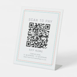 AVERY Coral and Teal Simple Business Scan To Pay Sockelschild