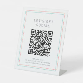 AVERY Coral and Teal Simple Let's Get Social Media Sockelschild