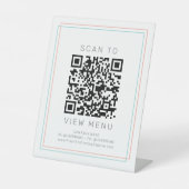 AVERY Coral- und Teal-Restaurant-Menü-QR-Code Sockelschild (Vorderseite)