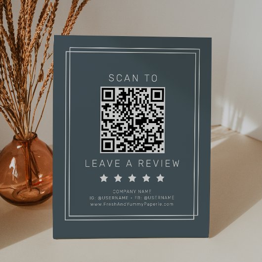 AVERY Dunkel Navy Blau QR Code Hinterlassen Sie ei Sockelschild