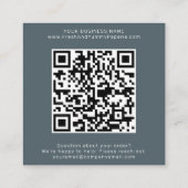 AVERY Dunkel Navyblau QR-Code Hinterlassen Sie ein Quadratische Visitenkarte (Rückseite)