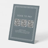 AVERY Dunkelblaue Geschäft QR-Code-Scan zum Bezahl Sockelschild (Vorderseite)
