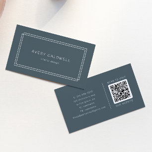 AVERY Dunkelblaue klassische doppelte Rahmen-QR-Co Visitenkarte