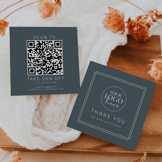 AVERY Dunkelblaue Logo-QR-Code-Dankeschön-Karte Rabattkarte