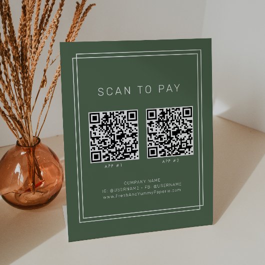 AVERY Dunkelgrün Boho Geschäft 2 Apps Scannen zum Sockelschild