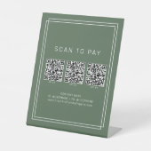 AVERY Dunkelgrüner Boho-Geschäfts-QR-Code-Scan zum Sockelschild (Vorderseite)