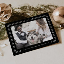AVERY Dunkle schwarze gerahmte Paarfoto Weihnachte