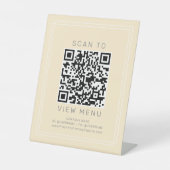 AVERY Einfacher Buttergelber Restaurant-Menü-QR-Co Sockelschild (Vorderseite)