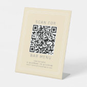 AVERY Einfaches Buttergelbes Bar-Menü QR-Code Sockelschild (Vorderseite)