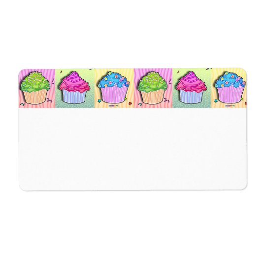 AVERY ETIKETTIEREN - Pop Art CUPCAKES (Vorne)