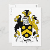 Avery Familienwappen Postkarte (Vorne/Hinten)