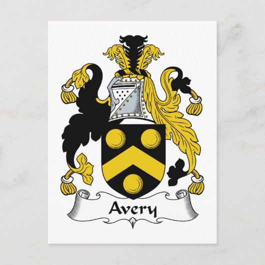Avery Familienwappen Postkarte (Vorderseite)