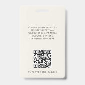 AVERY Gold- und Schwarz-Logo QR-Code Mitarbeiter-I Ausweis (Rückseite)