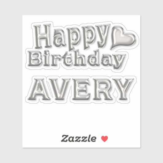 Avery Happy Birthday silver Aufkleber Sticker (Blatt)