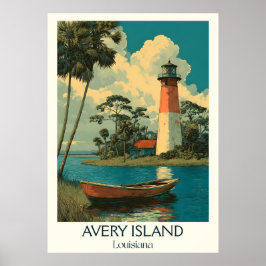 Avery Island Louisiana Vintag Lighthouse Marsh Poster