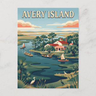 Avery Island Louisiana Vintage Reiseposter Postkarte
