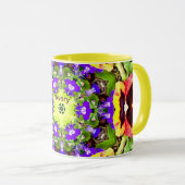 AVERY ~ Lobelia Stiefmütterchen Muster ~ Personali Tasse (VorderseiteRechts)