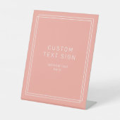 AVERY Minimal Blush Peach Coral Custom Wedding Sockelschild (Vorderseite)
