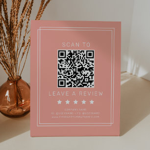 AVERY Minimal Blush Peach QR-Code Hinterlasse eine Sockelschild
