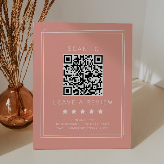 AVERY Minimal Blush Peach QR-Code Hinterlasse eine Sockelschild