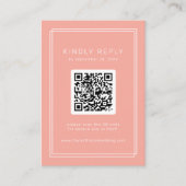 AVERY Minimal Blush Peach QR Code UAWG Wedding Begleitkarte (Vorderseite)