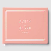AVERY Minimal Blush Peach Soft Coral Wedding Gästebuch (Vorderseite)