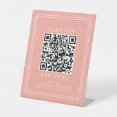 AVERY Minimal Blush Pfirsich-Korallen-Bar-Menü-QR- Sockelschild (Vorderseite)