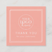 AVERY Minimal Blush Pfirsich Logo QR Code Danke Rabattkarte (Vorderseite)