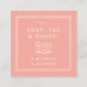 AVERY Minimal Blush Pfirsich Snap Tag Danke (Rückseite)