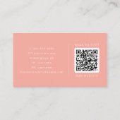 AVERY Minimal Blush Pfirsich Soft Coral QR Code Visitenkarte (Rückseite)