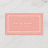 AVERY Minimal Blush Pfirsich Soft Coral QR Code Visitenkarte (Vorderseite)