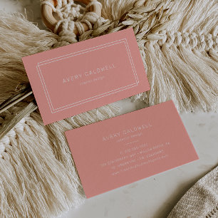 AVERY Minimal Blush Pfirsich Soft Coral Visitenkar Visitenkarte